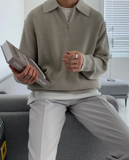 Men's Quarter Zip Polo Sweater | Comfortable Everyday Wear 5