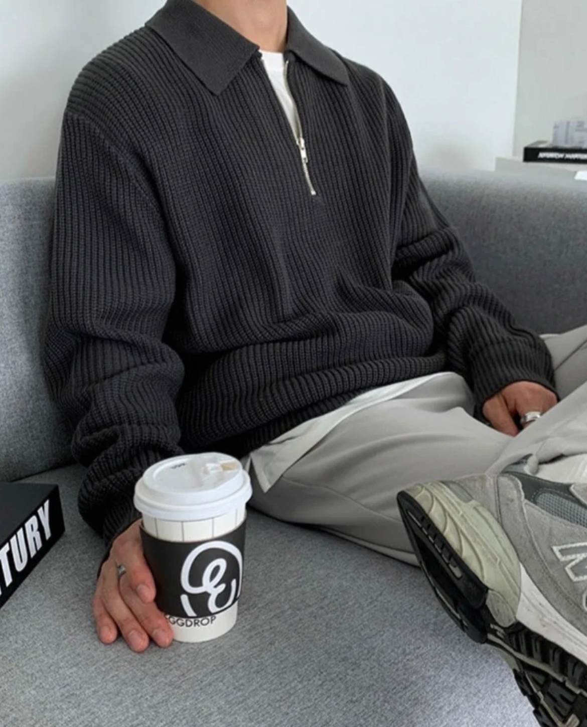 Men's Quarter Zip Polo Sweater | Comfortable Everyday Wear 4