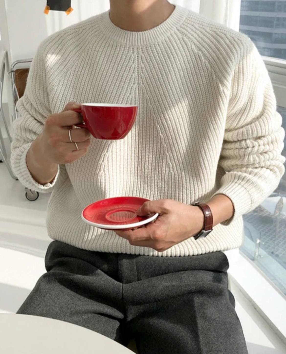 Women's Ribbed Sweater | Crew Neck Knit 6