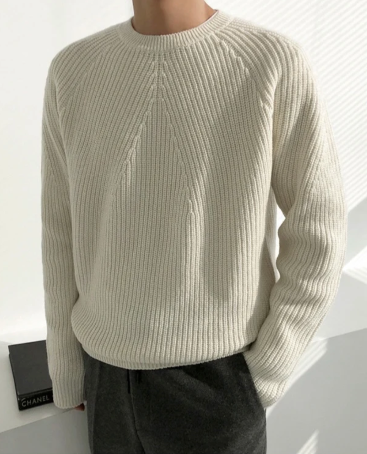 Women's Ribbed Sweater | Crew Neck Knit 7