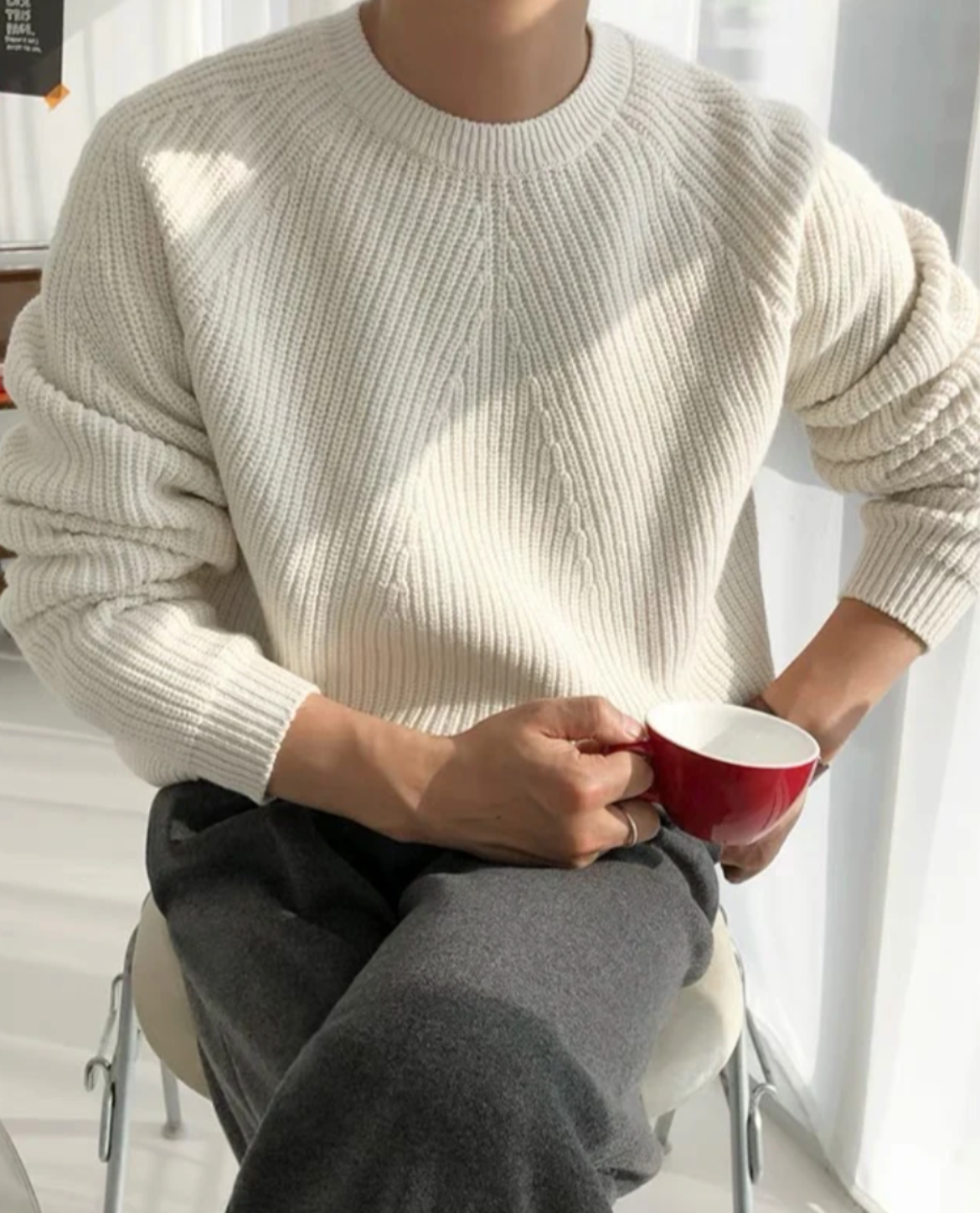 Women's Ribbed Sweater | Crew Neck Knit 8