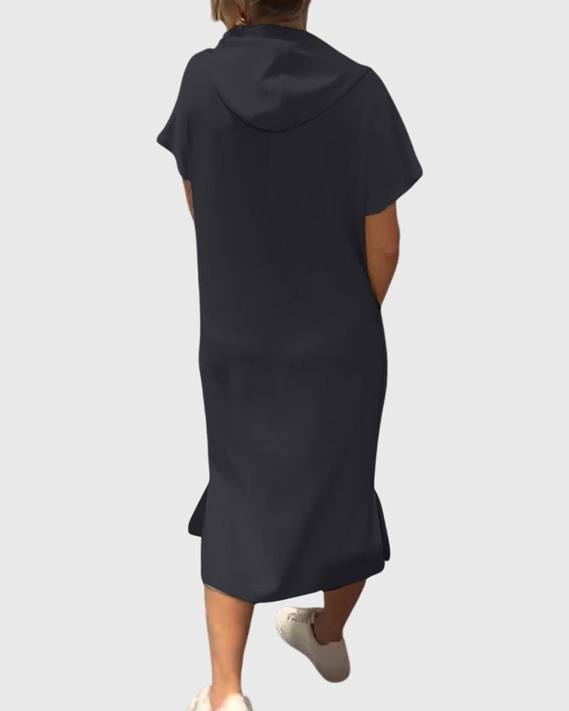 Chic Cotton Hoodie Dress for Everyday Wear