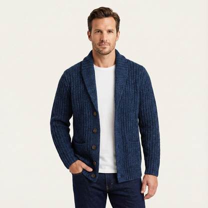 Men's Chunky Knit Cardigan | Shawl Collar & Warm 8