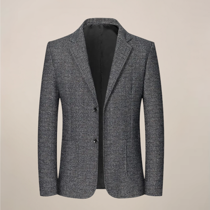 Men’s Slim Fit Plaid Blazer – Vintage Check Style for Events