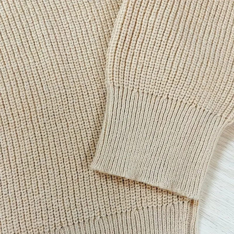 Men's Quarter Zip Sweater | Ribbed Knit Design 8