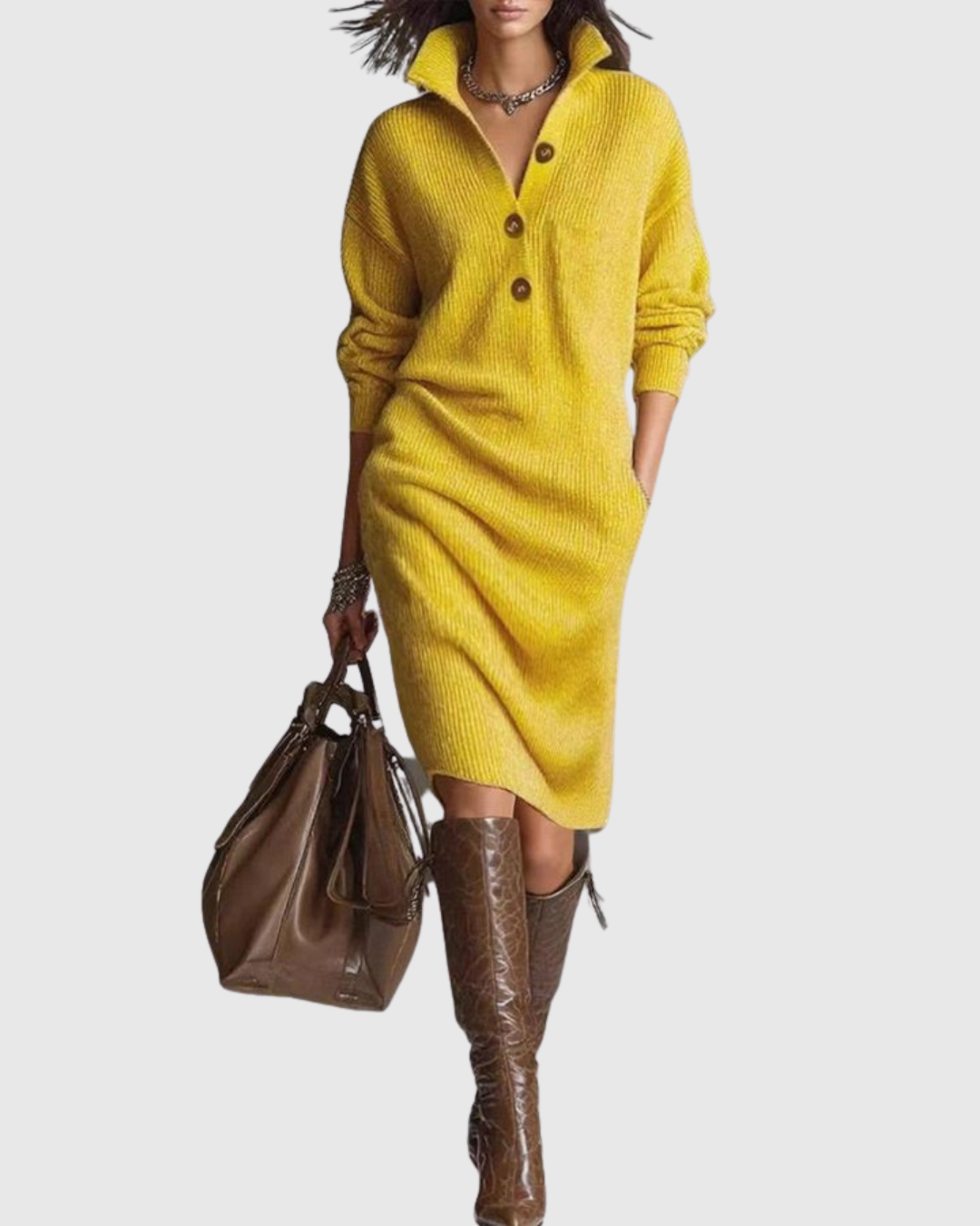 Women's Knit Midi Dress | Warm & Elegant 4