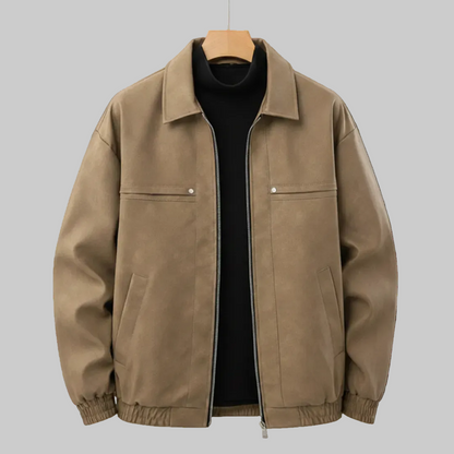 Men's Bomber Jacket Structured Collar Elastic Cuffs Panel 1