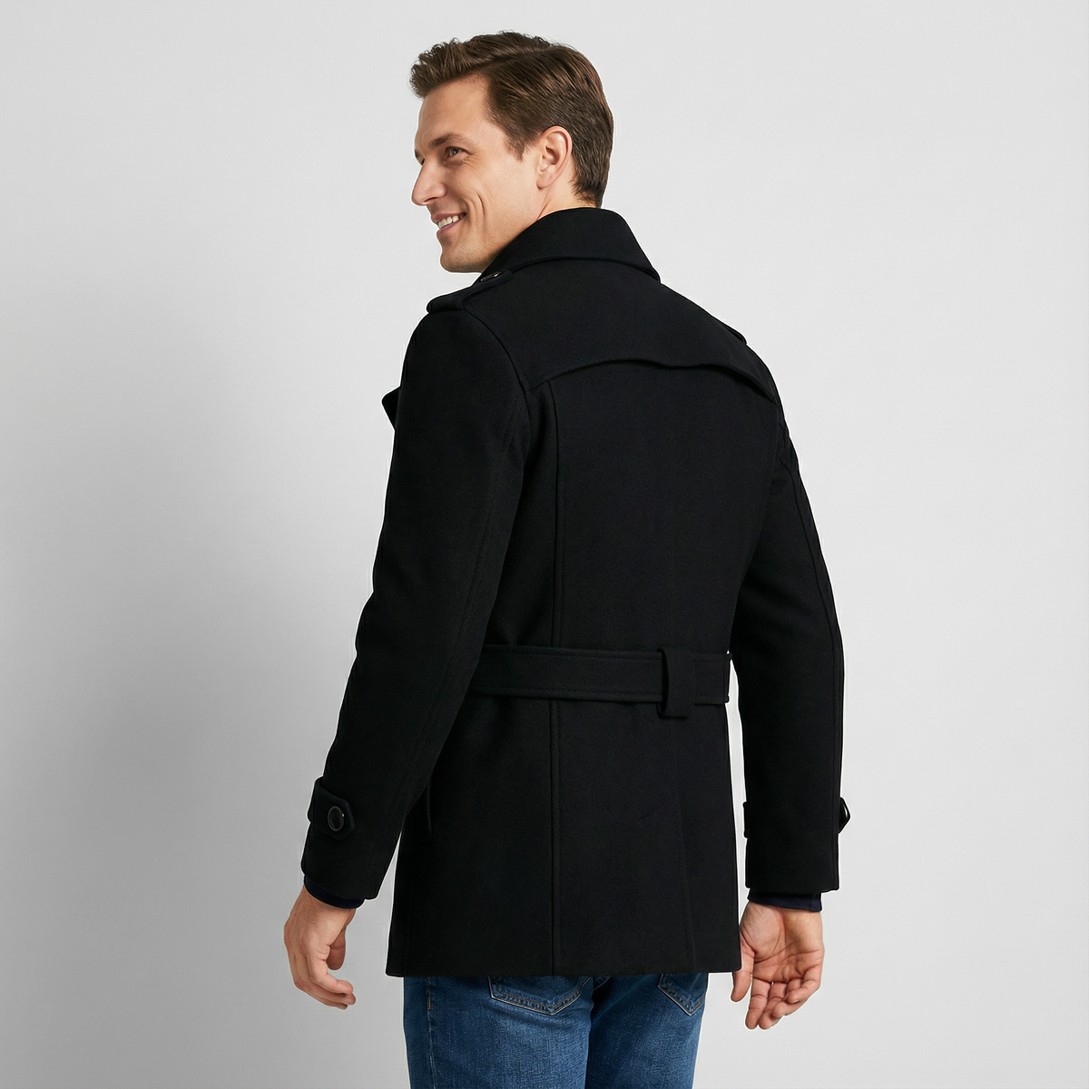 Men's Trench Coat | Belted & Tailored Fit 4
