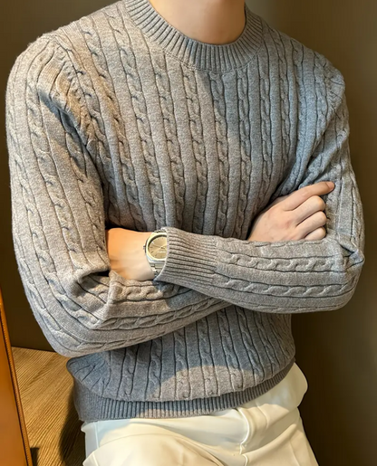 Men's Cable Knit Sweater | Classic Texture & Comfortable Fit 1