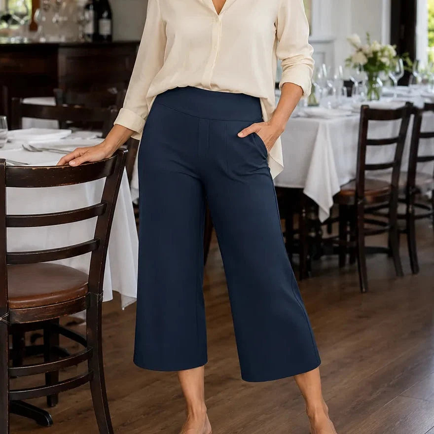 Women's Cropped Wide-Leg Capris | High-Waisted & Stretch 14