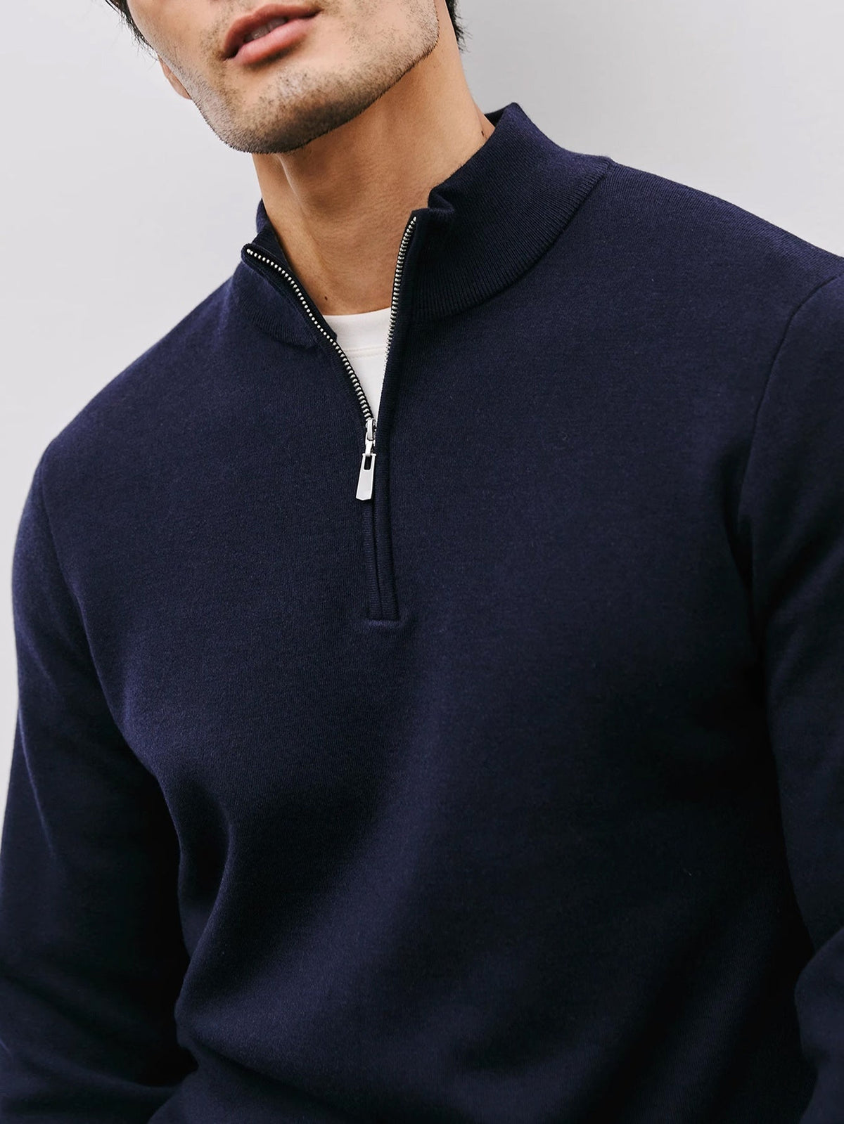 Men's Quarter Zip Sweater | Stand Collar & Lightweight Warmth 8