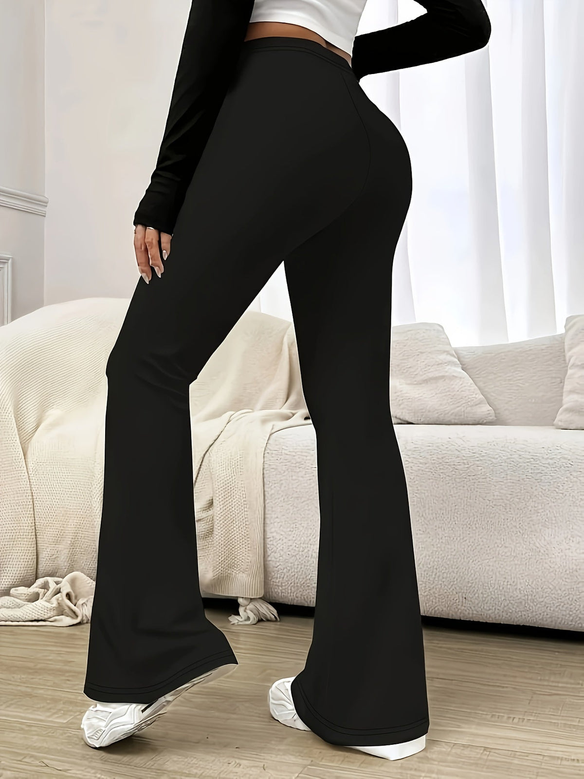 Women's High-Waisted Flared Trousers | Flattering Fit 2