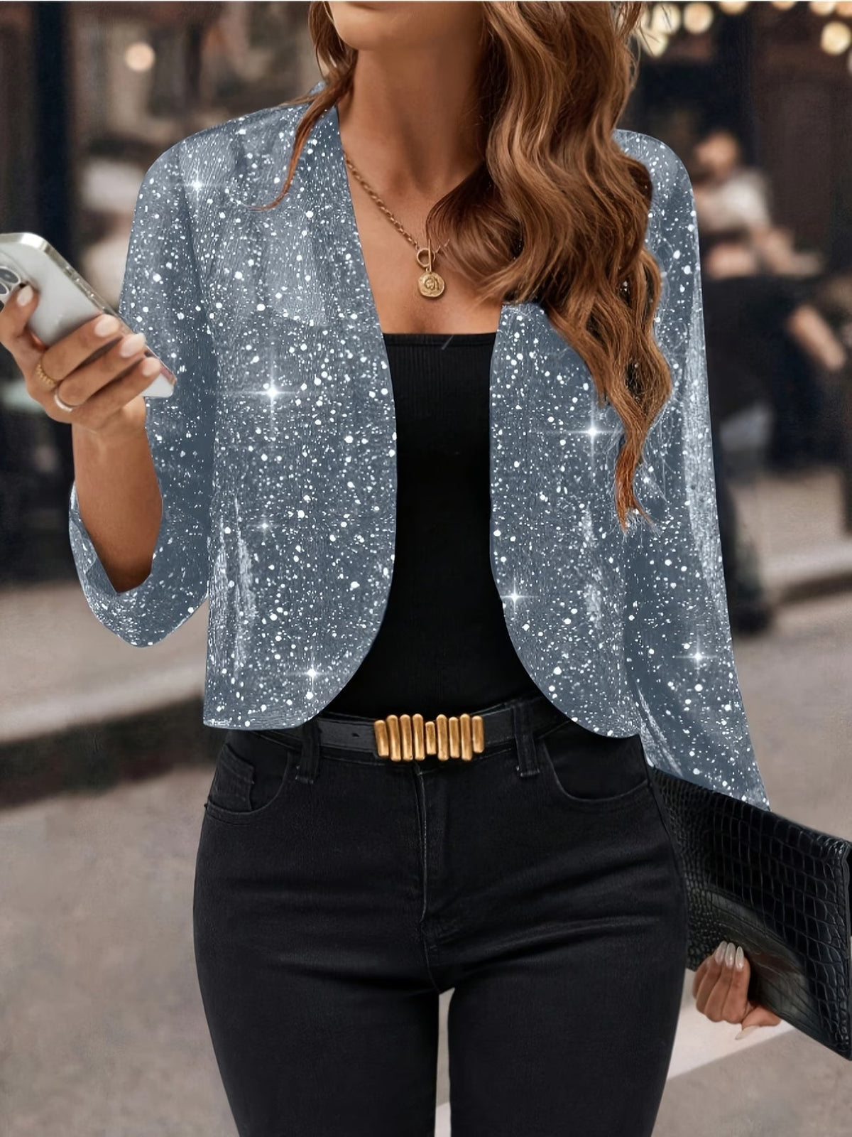 Women's Sequin Cardigan Jacket | Glitter Sparkle Design 6