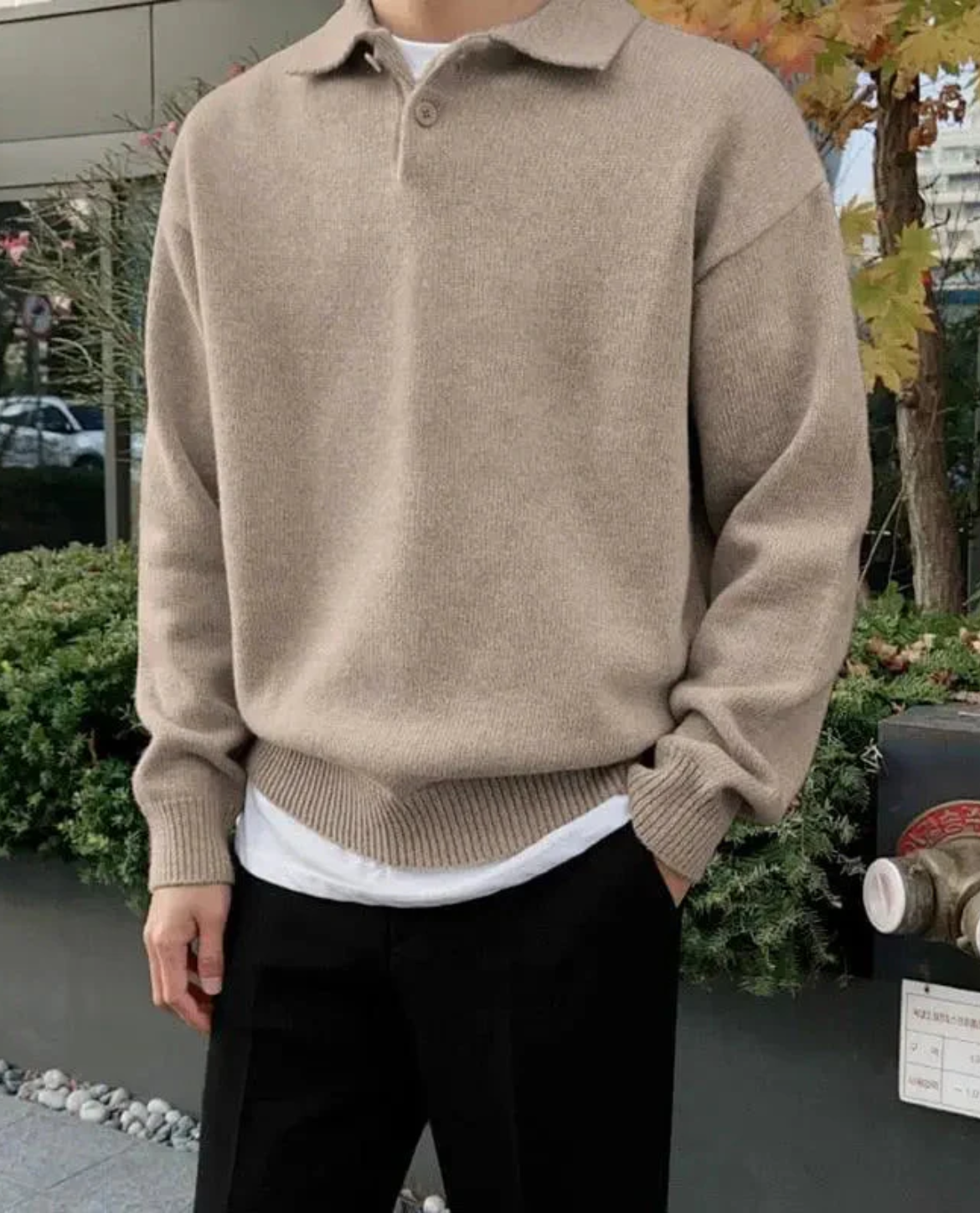 Men's Button Polo Sweater | Soft Knit Comfort 1