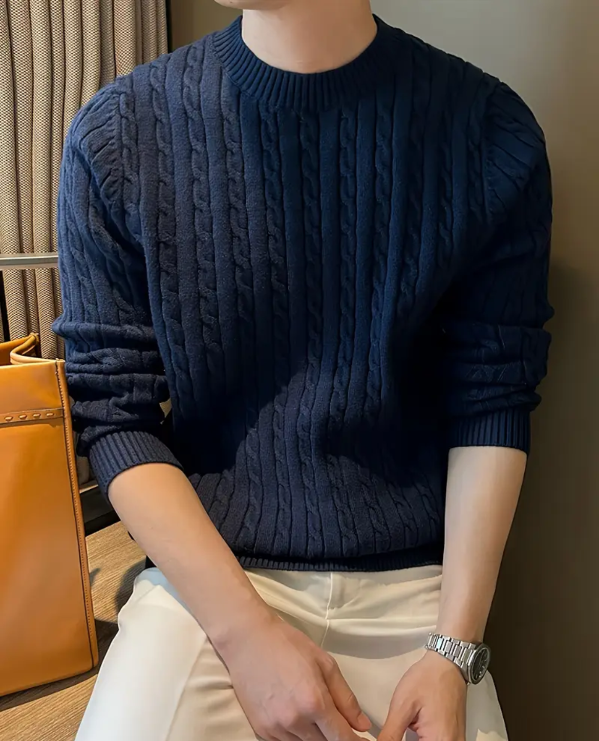 Men's Cable Knit Sweater | Classic Texture & Comfortable Fit 5