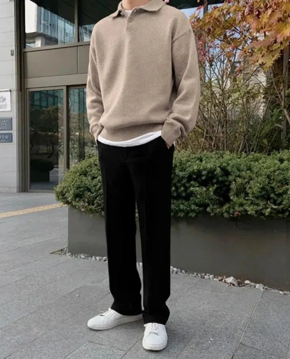 Men's Button Polo Sweater | Soft Knit Comfort 3