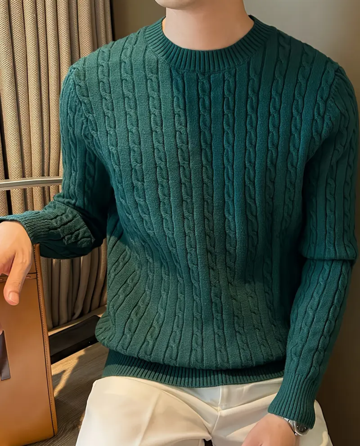 Men's Cable Knit Sweater | Classic Texture & Comfortable Fit 9