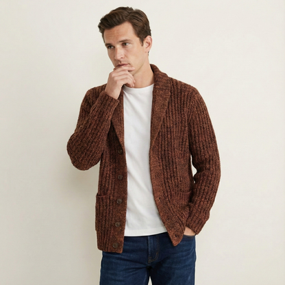 Men's Chunky Knit Cardigan | Shawl Collar & Warm 4