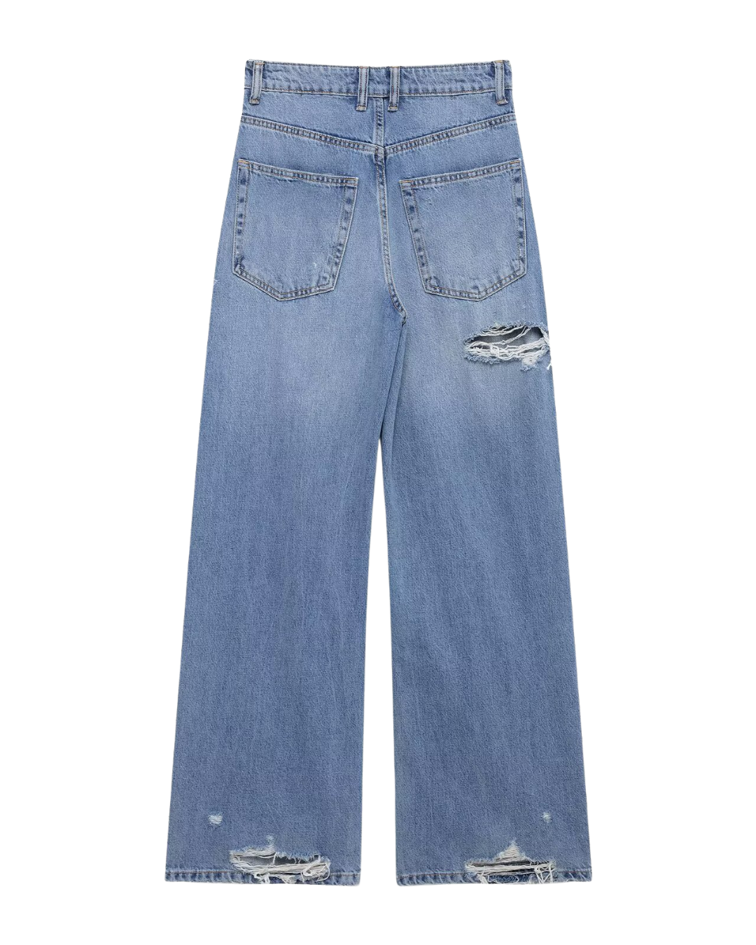 Women's Wide Leg Jeans | High Waist & Distressed Detail 5