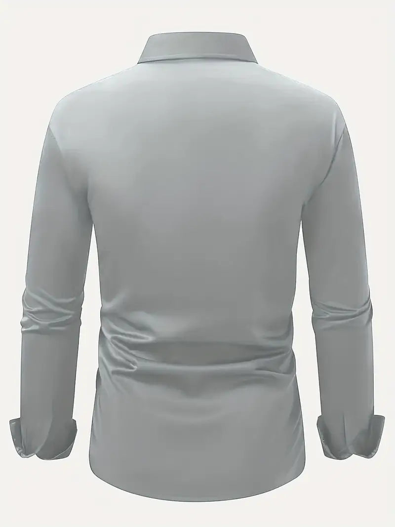 Men's Dress Shirt | Button-Front & Pointed Collar 16