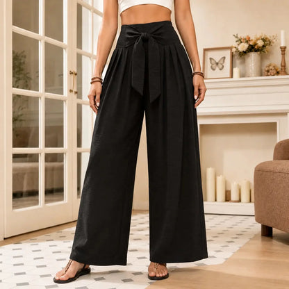 Women's Wide Leg Pants | Tie Front & High Waisted 13