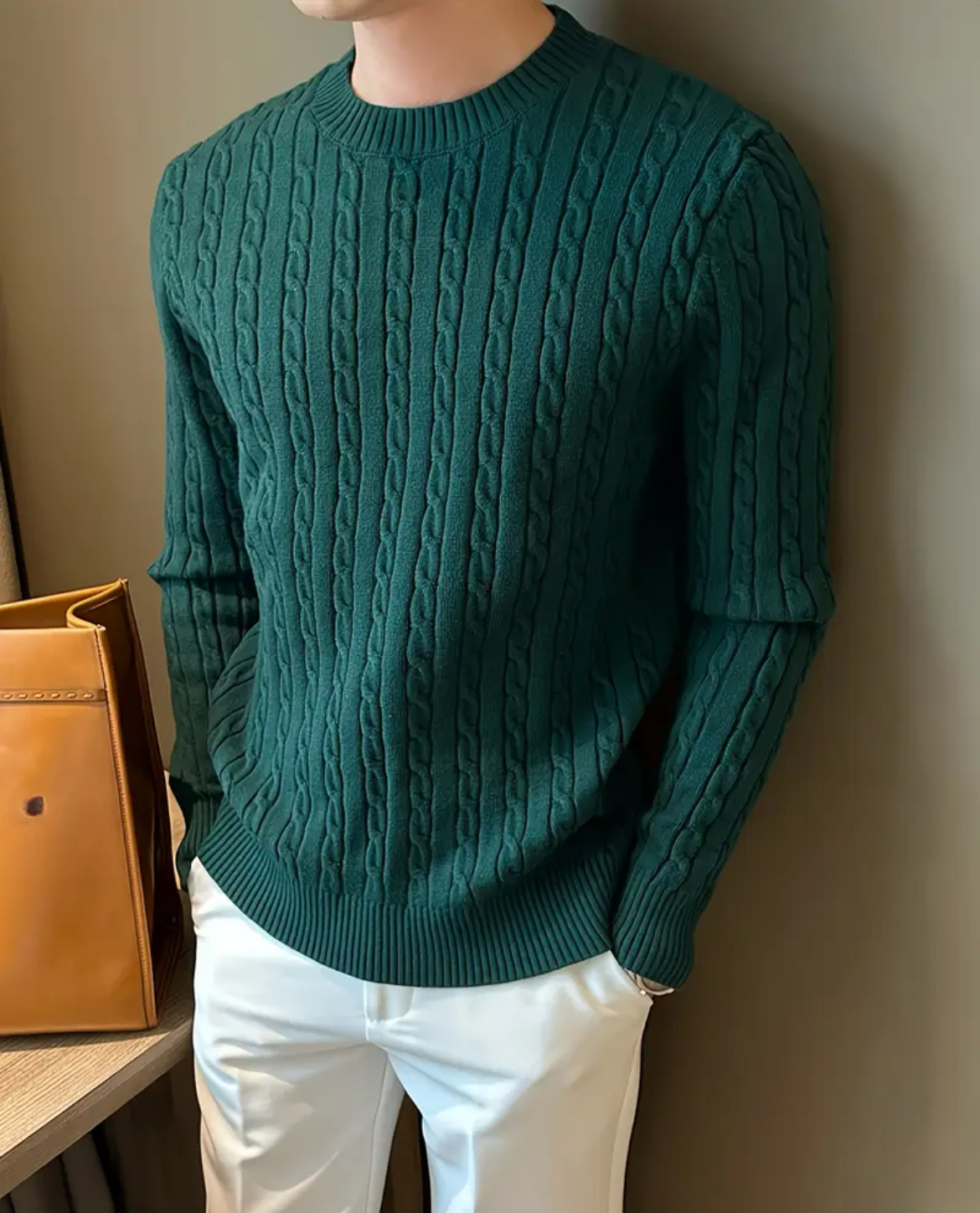 Men's Cable Knit Sweater | Classic Texture & Comfortable Fit 10