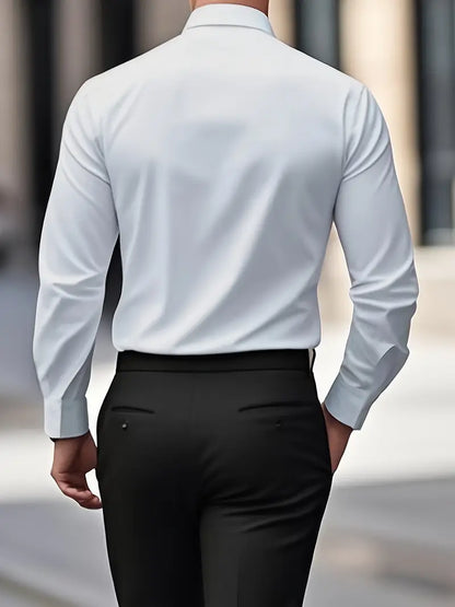 Men's Dress Shirt | Button-Front & Pointed Collar 11