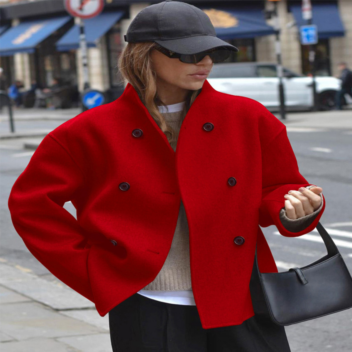 Women's Long Sleeve Coat | Stand Collar & Cosy Warmth 4