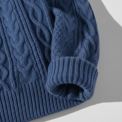 Men's Diamond Lattice Ribbed Knit Jumper Crew Neck Sweater 3