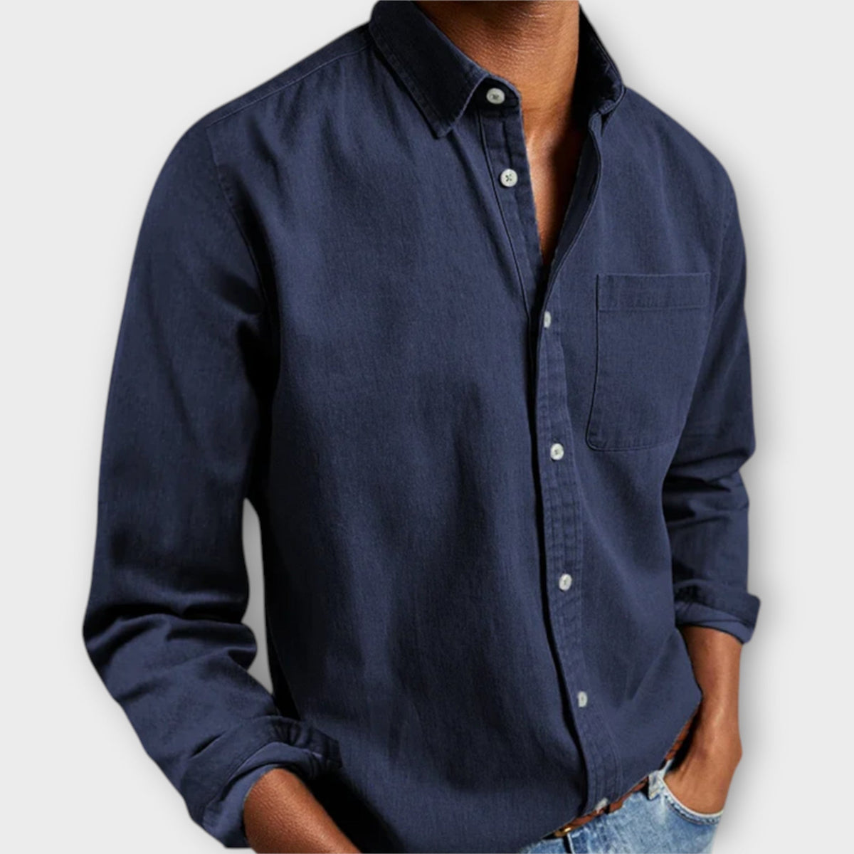 Men's Dress Shirt | Button-Front & Chest Pocket 3