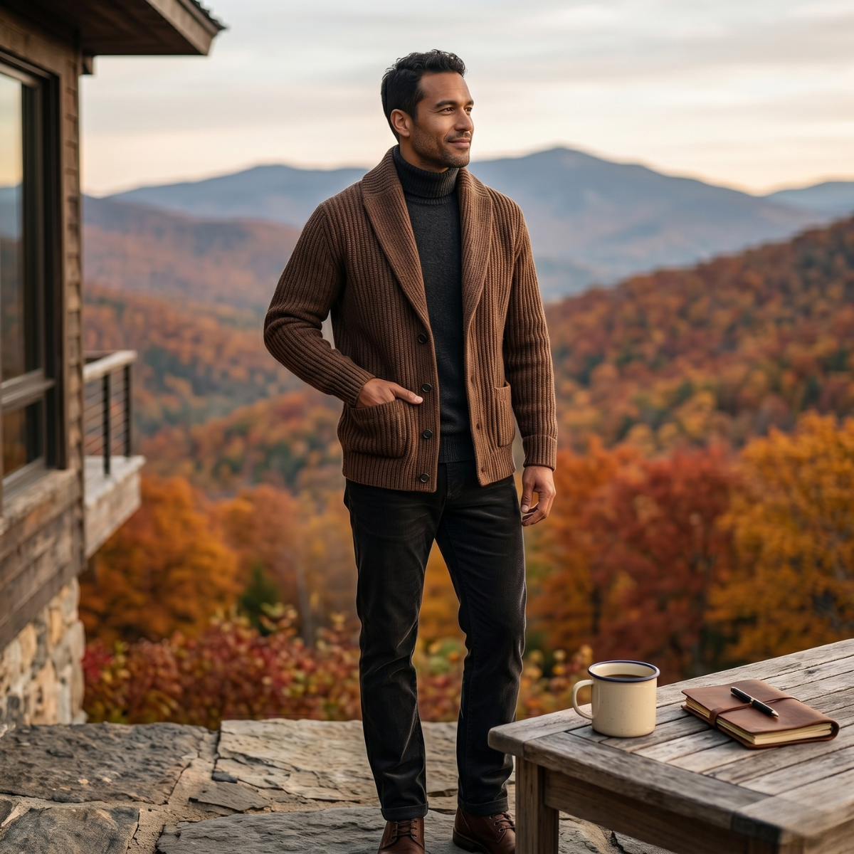 Men's Chunky Knit Cardigan | Shawl Collar & Warm 8