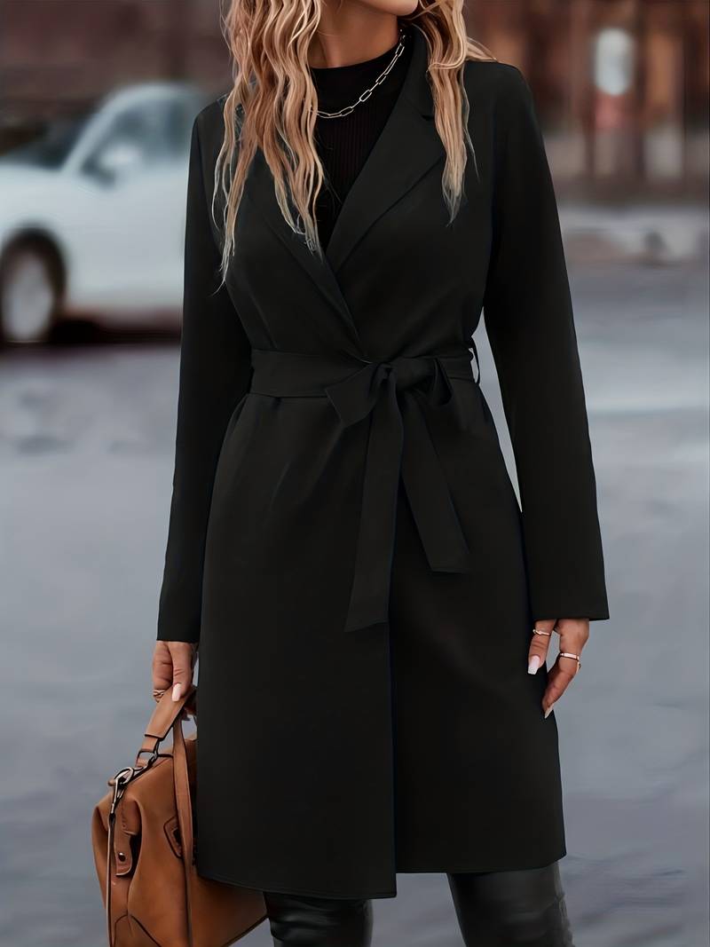 Women's Long Open Front Jacket | Elegant Layering Piece 4