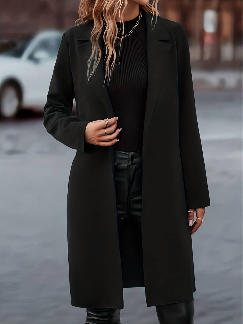 Women's Long Open Front Jacket | Elegant Layering Piece 5