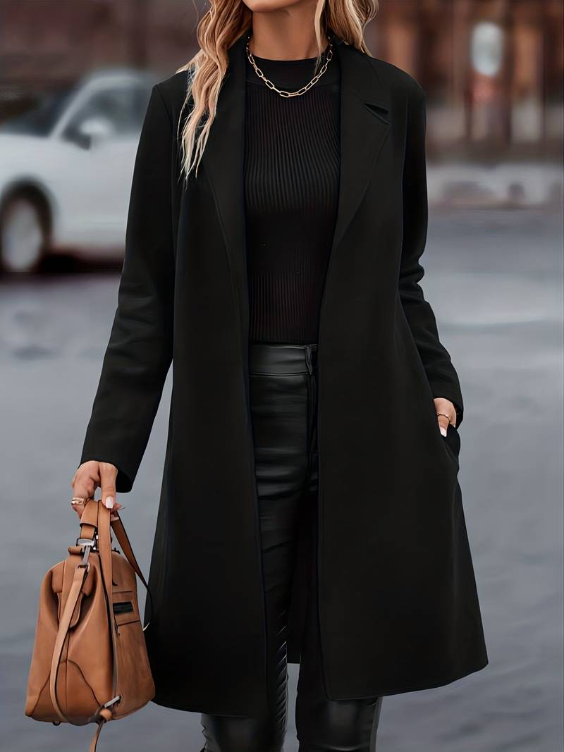 Women's Long Open Front Jacket | Elegant Layering Piece 1