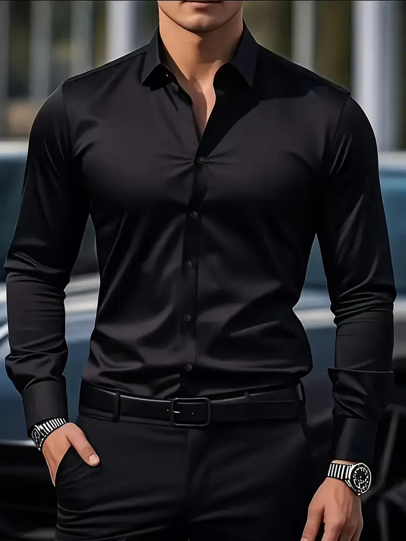 Men's Dress Shirt | Button-Front & Pointed Collar 10