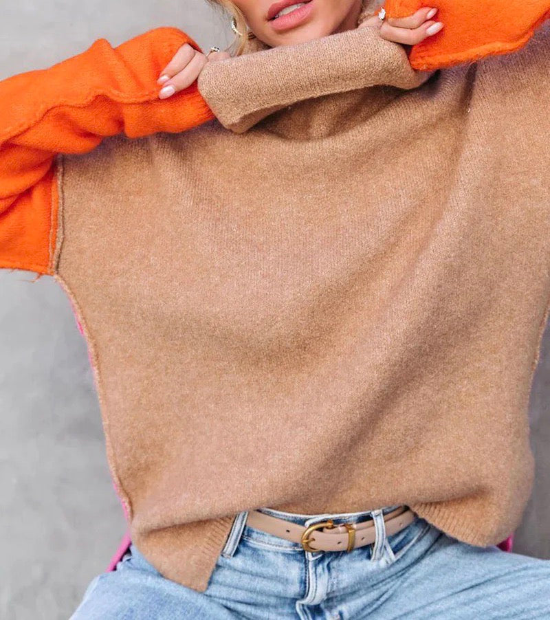 Women's Colour Block Sweater | Oversized & Cosy 4