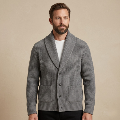 Men's Chunky Knit Cardigan | Shawl Collar & Warm 2