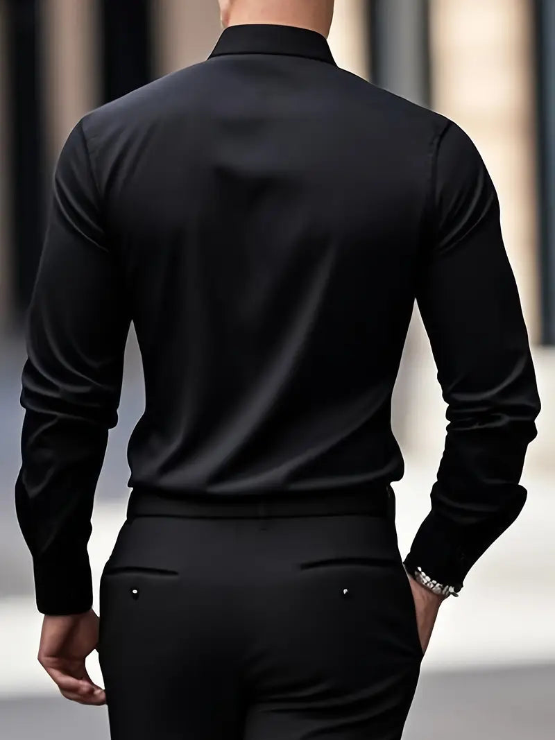 Men's Dress Shirt | Button-Front & Pointed Collar 15
