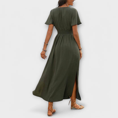 Heather - Boho V-Neck Long Sleeve Dress for Every Occasion