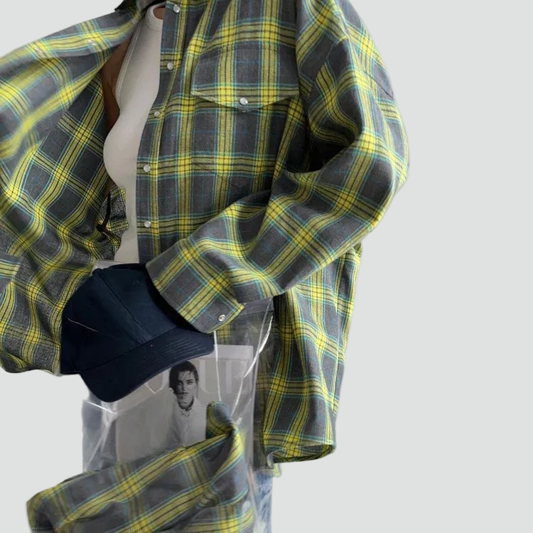 Women's Plaid Flannel Shirt | Oversized Fit for Autumn 7