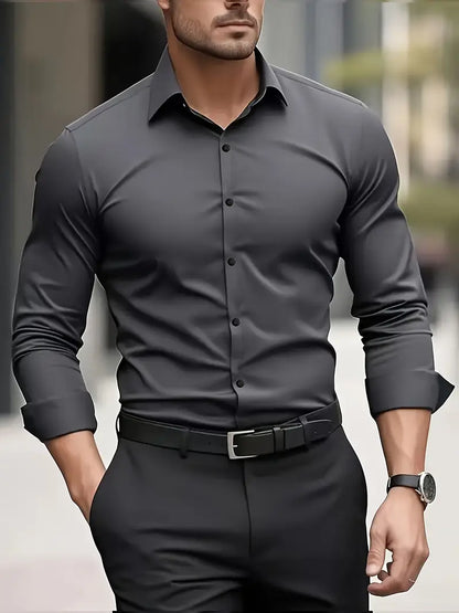 Men's Dress Shirt | Button-Front & Pointed Collar 7
