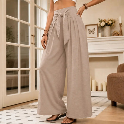 Women's Wide Leg Pants | Tie Front & High Waisted 15