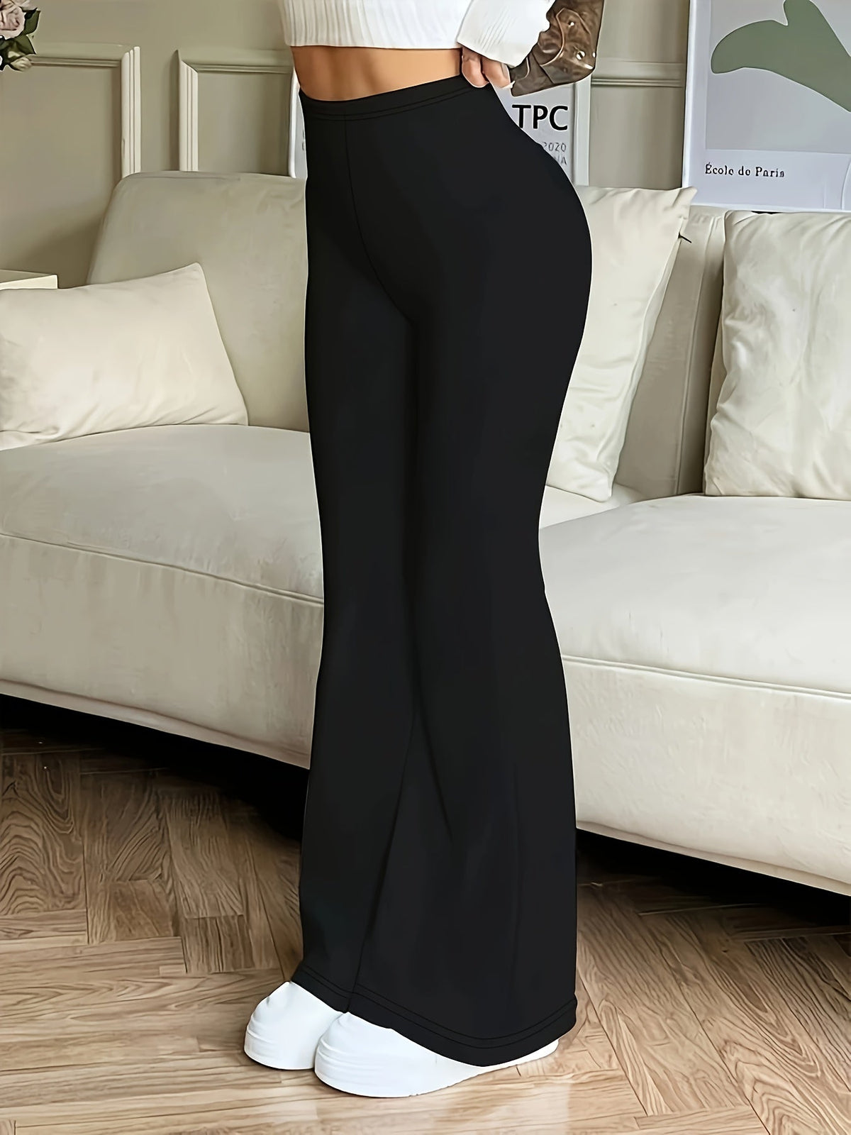 Women's High-Waisted Flared Trousers | Flattering Fit 4