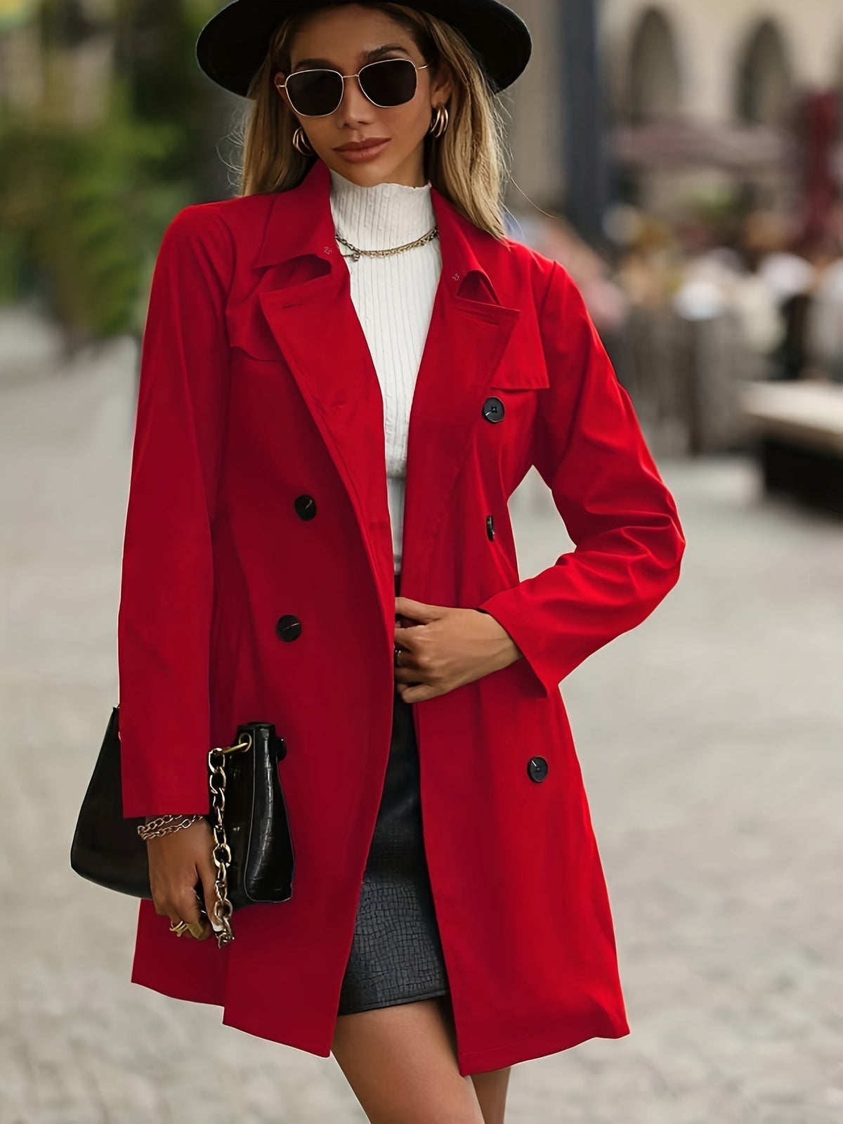 Women's Trench Coat | Belted & Double-Breasted Design 1