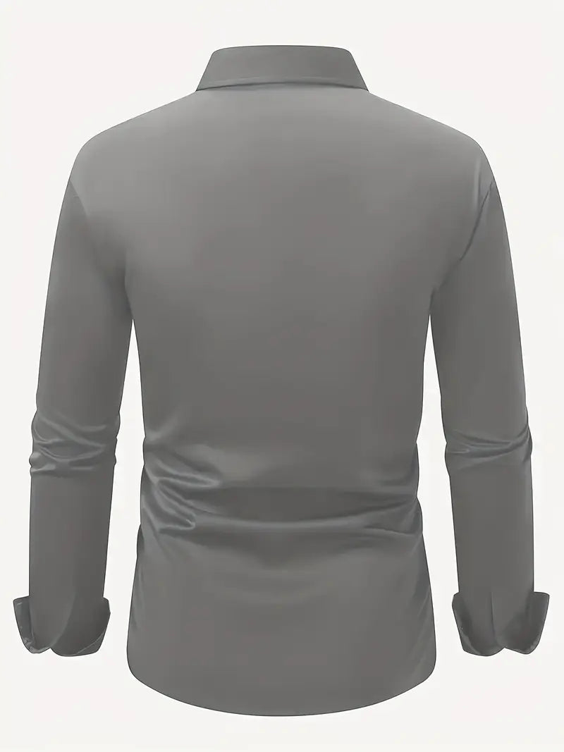 Men's Dress Shirt | Button-Front & Pointed Collar 17