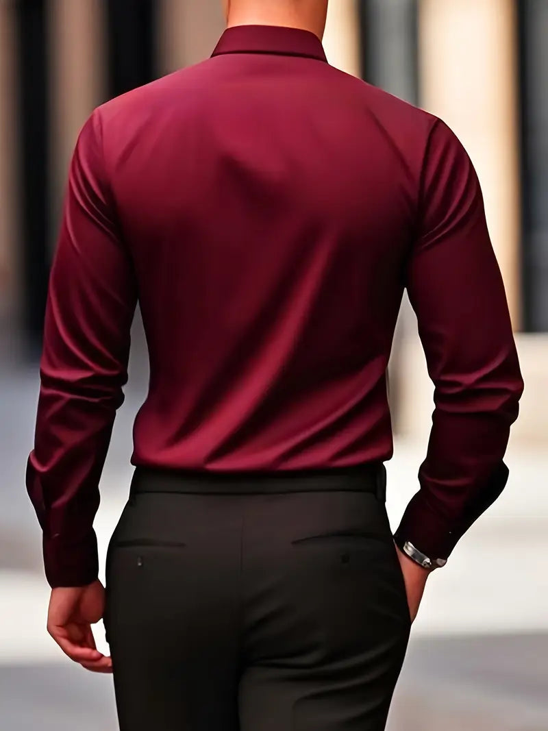 Men's Dress Shirt | Button-Front & Pointed Collar 13