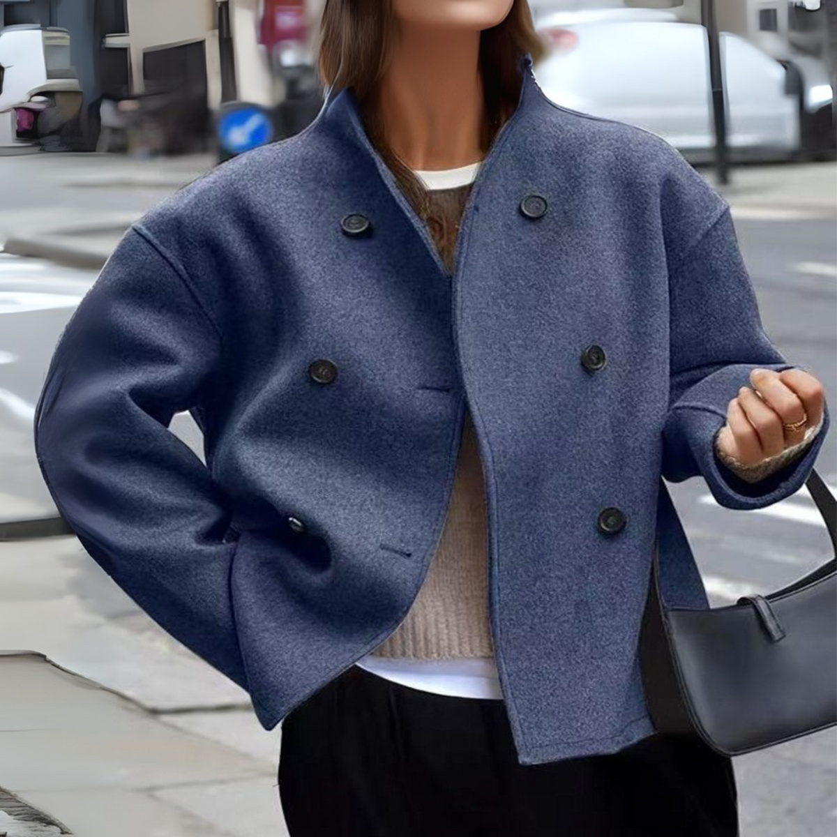 Women's Long Sleeve Coat | Stand Collar & Cosy Warmth 6
