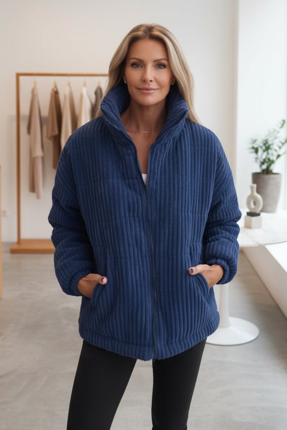 Women's Quilted Coat | High Collar & Relaxed Fit 2