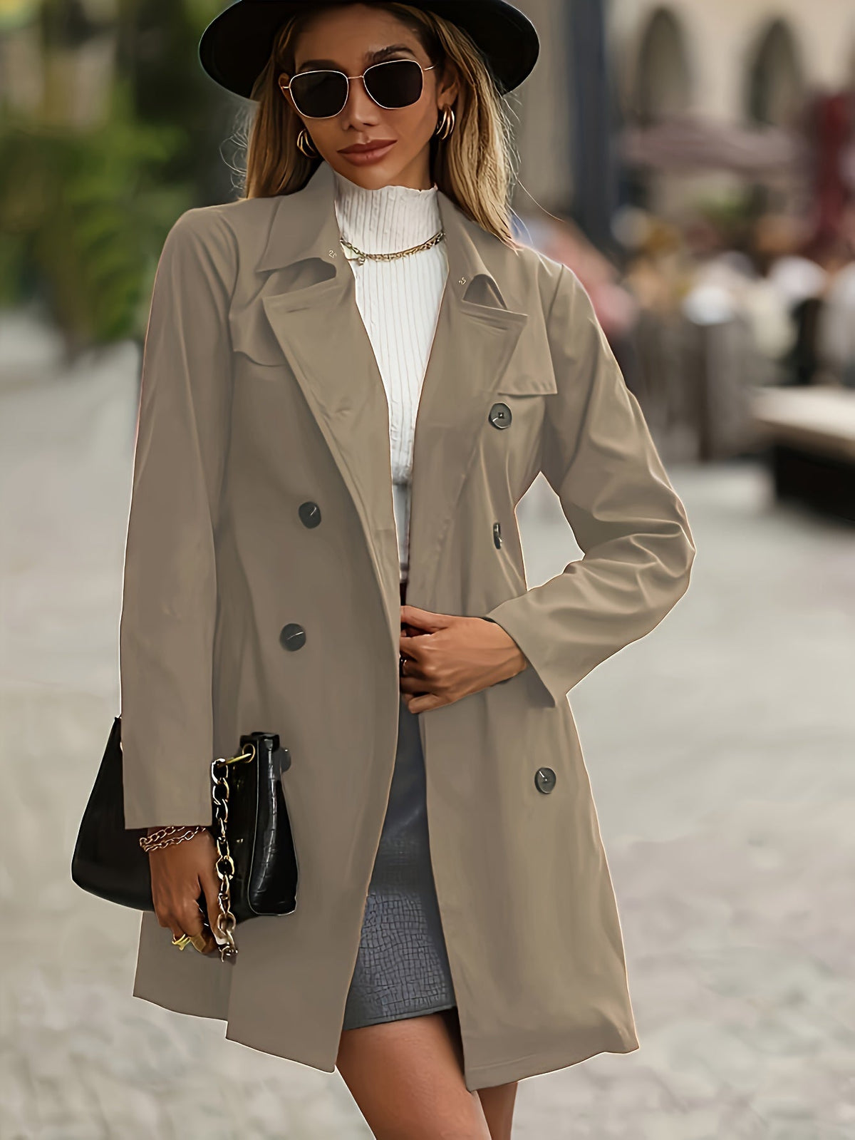 Women's Trench Coat | Belted & Double-Breasted Design 5