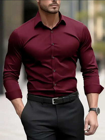 Men's Dress Shirt | Button-Front & Pointed Collar 4